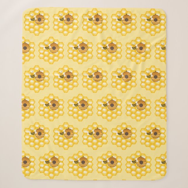Cobertor Sherpa Abejas y Panal (Frente)