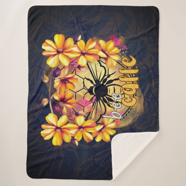 Cobertor Sherpa Abelha, café (Frente)