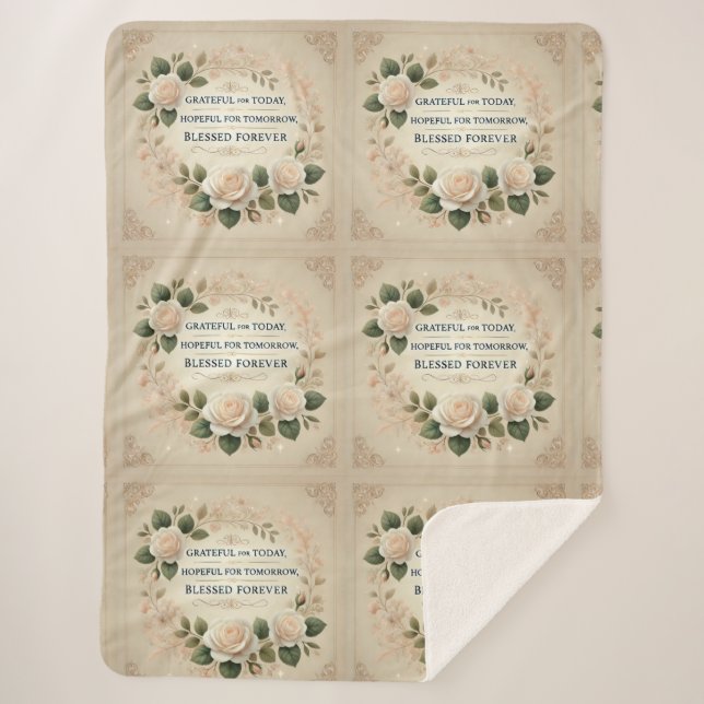 Cobertor Sherpa Abençoada Arte Al para sempre (Frente)