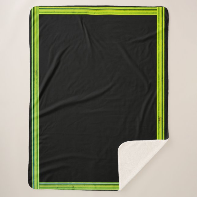 Cobertor Sherpa Aberto verde e preto 60"x 80" (Frente)