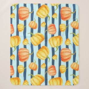 Cobertor Sherpa Abóbora-de-laranja: decor listrado com cor-de-água