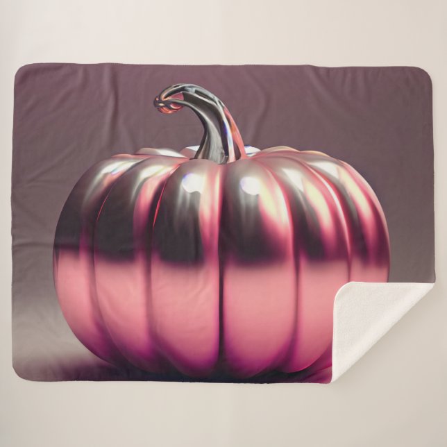 Cobertor Sherpa Abóbora Rosa Brilhante (Frente (Horizontal))