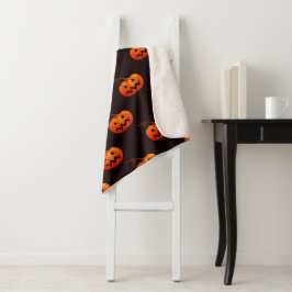 Cobertor Sherpa Abóboras De Halloween, Pedra De Abóboras De Laranj