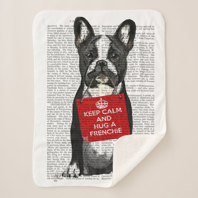 Cobertor Sherpa Abrace um francês (Frente)