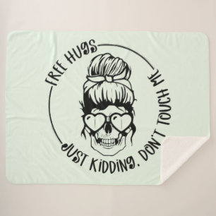 Cobertor Sherpa Abraços Gratuitos Design, Mas Mantenha Sua Distânc