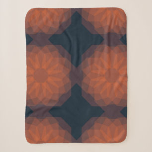 Cobertor Sherpa Abstração de flores geométricas laranja, modern