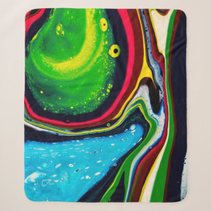 Cobertor Sherpa Abstract hand painted background, liquid acrylic p