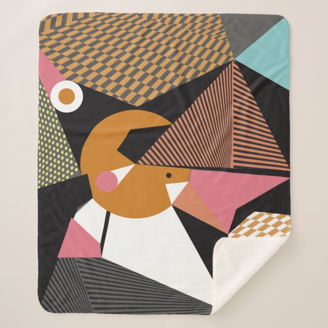 Cobertor Sherpa Abstract modern triangles background pattern illus (Frente)