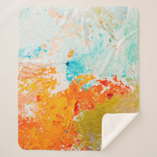 Cobertor Sherpa abstract oil paint texture on canvas, backgroundba