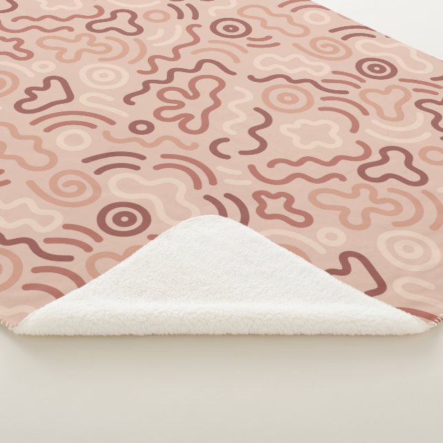 Cobertor Sherpa Abstract Party Doodle Pattern (3/4)