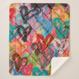 Cobertor Sherpa Abstract Spray Paint Texture Backgroundart,street,