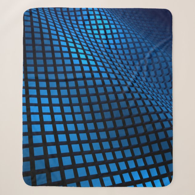 Cobertor Sherpa Abstract wave design blue (Frente)