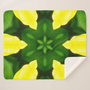 COBERTOR SHERPA ABSTRACT YELLOW AND GREEN DRAWING. SAMER BRASIL. 3