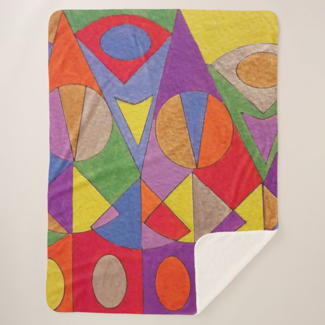 Cobertor Sherpa Abstrato acrílico 1 (Frente)