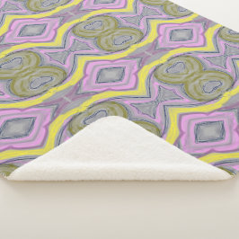 Cobertor Sherpa Abstrato Amarelo
