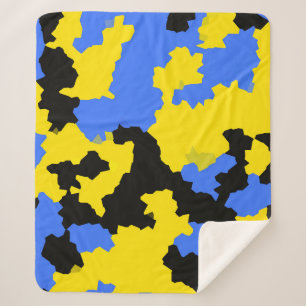 Cobertor Sherpa Abstrato Amarelo-Amarelo-moderno Design de padrão 