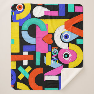 Cobertor Sherpa Abstrato amor, olhos: padrão colorido