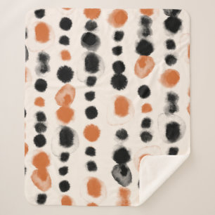 Cobertor Sherpa Abstrato Bolinhas: Geometria de Aquarela.