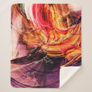 Cobertor Sherpa Abstrato bonito, roxo, vermelho e amarelo, c