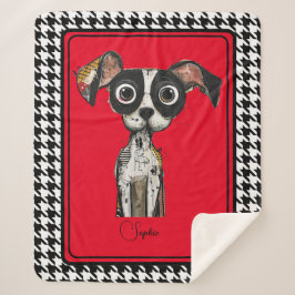 Cobertor Sherpa Abstrato Cachorro Negro