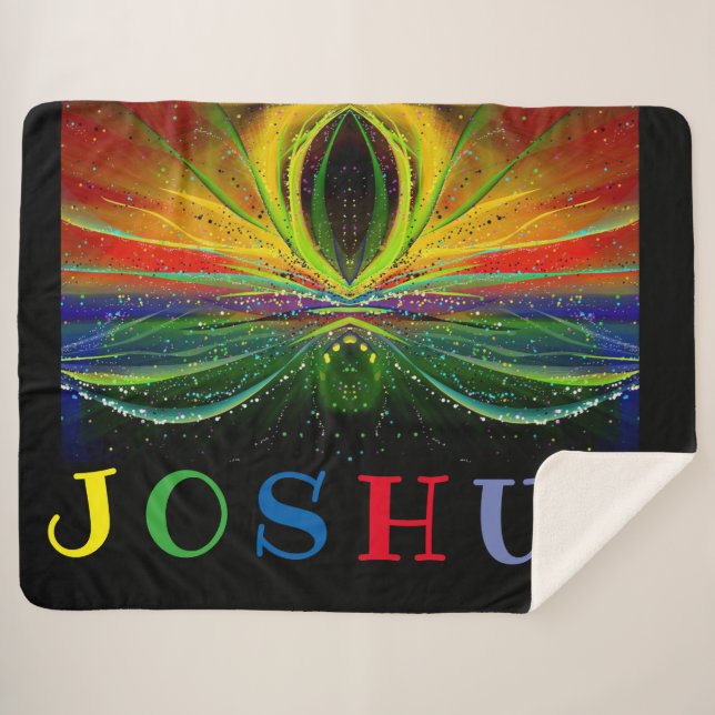 Cobertor Sherpa Abstrato com nome (Frente (Horizontal))
