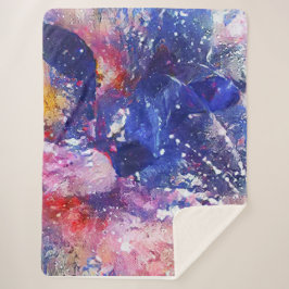 Cobertor Sherpa Abstrato Cósmico Cat Dreamscape