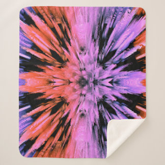 Cobertor Sherpa Abstrato de explosão cor-de-rosa em pó Sherpa Blan