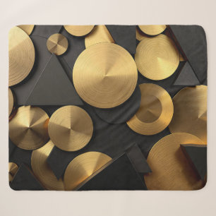 Cobertor Sherpa Abstrato de luxo geométrico de ouro