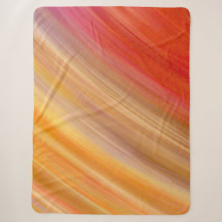Cobertor Sherpa Abstrato Dourado e Red Streaks