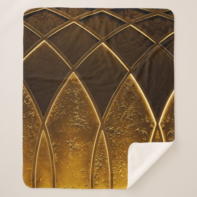 Cobertor Sherpa Abstrato elegante art deco geométrico ornamentado (Frente)