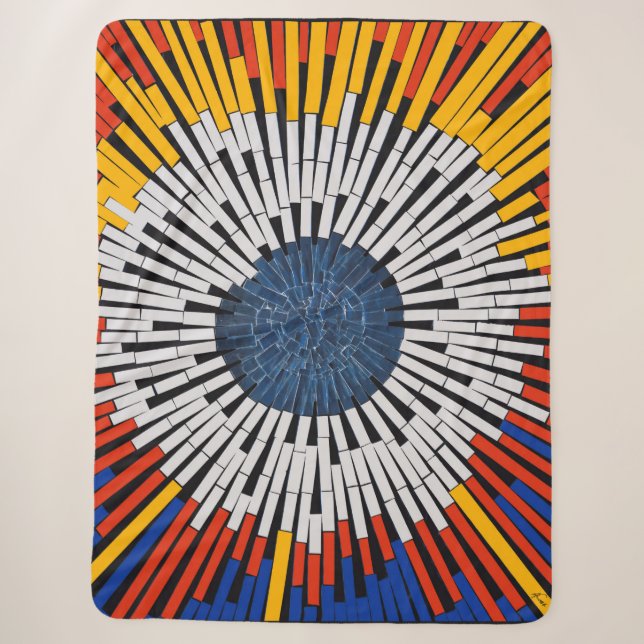 Cobertor Sherpa Abstrato em fita—Starburst (Frente)