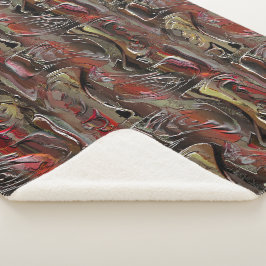 Cobertor Sherpa Abstrato entalhado em mogno e Escuro Escuro