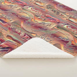 Cobertor Sherpa Abstrato entalhado em salmão e gradiente vermelho