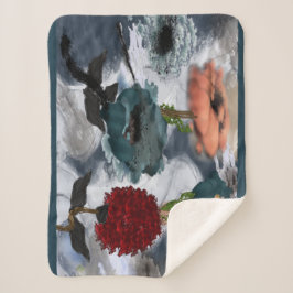 Cobertor Sherpa Abstrato Floral Art Sherpa Blanket