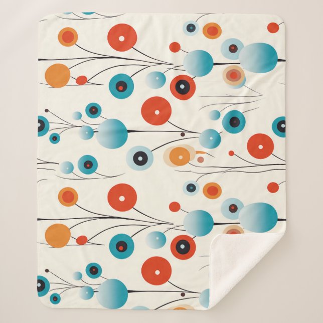 Cobertor Sherpa Abstrato Floral Moderna Flor Botânica Moderna (Frente)