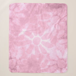 Cobertor Sherpa Abstrato Floral Whimsic Flor Rosa Pastel