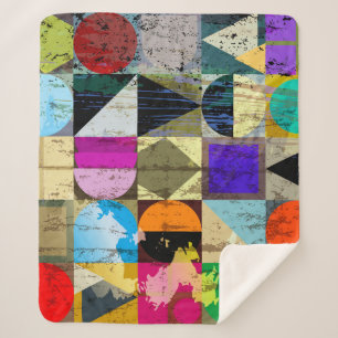 Cobertor Sherpa Abstrato Geométrico: Traços e Placas