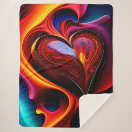 Cobertor Sherpa Abstrato Heart