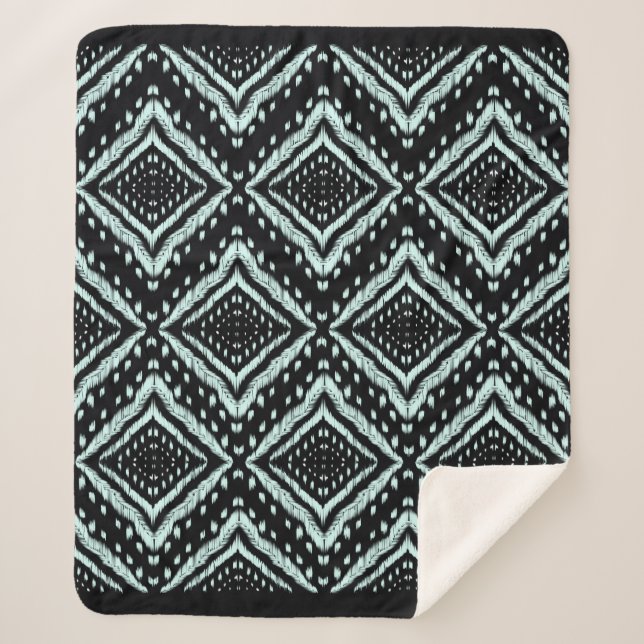 Cobertor Sherpa Abstrato Line, Linda, Ikat sem soldadura, B (Frente)