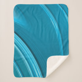 Cobertor Sherpa Abstrato Modern Teal Blue Swirl Pequeno