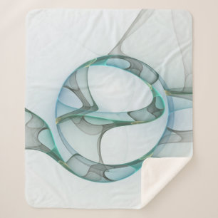 Cobertor Sherpa Abstrato moderna Cinza azul-turquesa