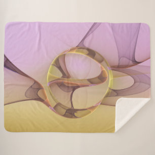Cobertor Sherpa Abstrato motiva arte frontal rosa moderna Ouro ros