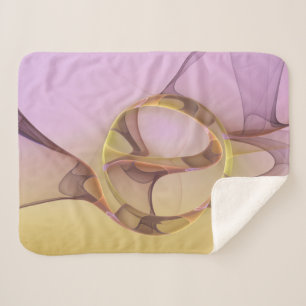 Cobertor Sherpa Abstrato motiva arte frontal rosa moderna Ouro ros