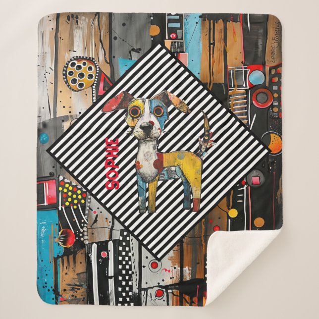 Cobertor Sherpa Abstrato Personalizado (Frente)