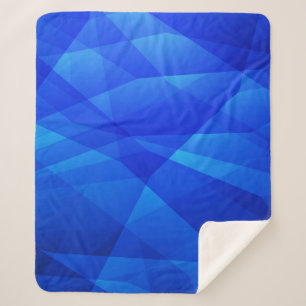 Cobertor Sherpa Abstrato poligonal AZUL escuro. Geométrico triangu
