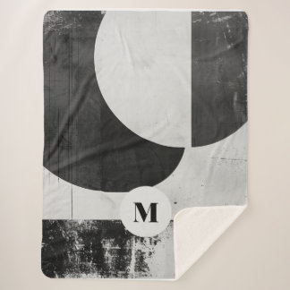 Cobertor Sherpa Abstrato preto e branco personalizável