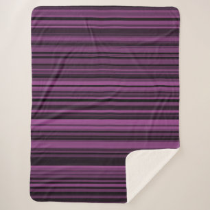 Cobertor Sherpa Abstrato Purple Black Stripes