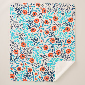 Cobertor Sherpa Abstrato Rosas coloridos: Vintage Floral