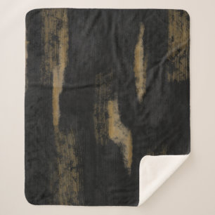 Cobertor Sherpa Abstrato Soft Hues Profundas Carvões e Dourado