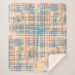 Cobertor Sherpa Abstrato stripes, tapete de erva étnica colorido.